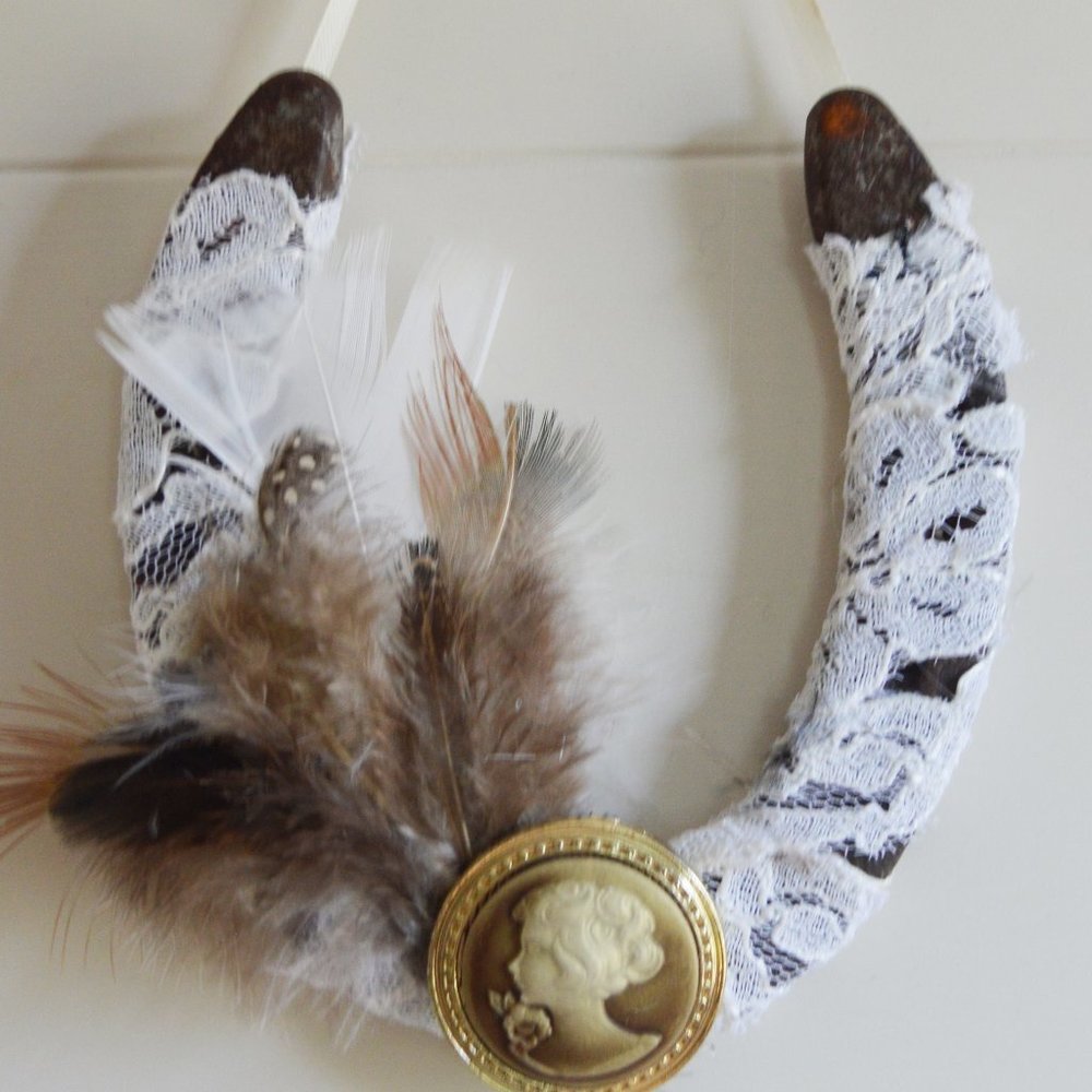 Rustic and Elegant Lucky Horseshoe with Vintage st